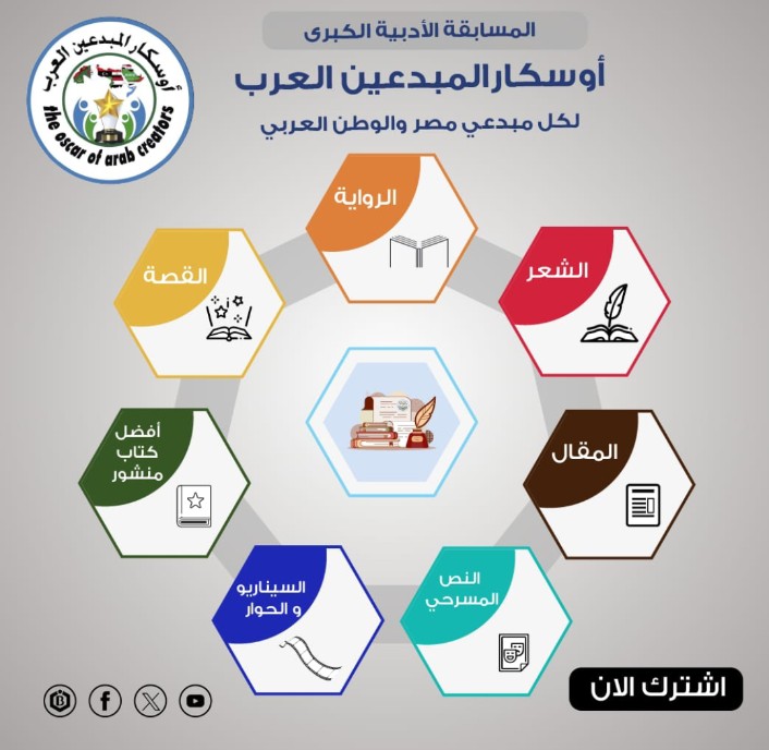 أوسكار المبدعين العرب يطلق موسمه الثالث للمسابقة الأدبية