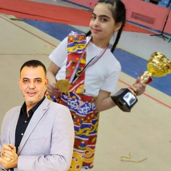 بطلة الجمهورية للجمباز كامليا يونس بنت السنبلاوين تهدى البطولة لروح الحاج محسن صادق