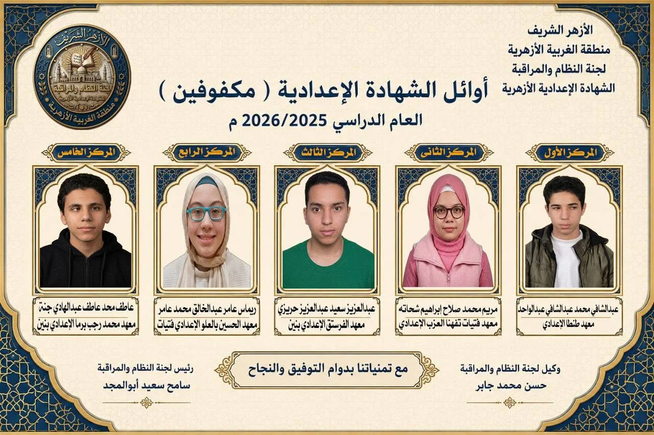 اوئل الشهادة الاعدادية مكفوفين